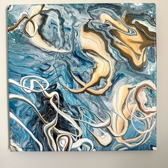 Hand-painted Original Acrylic 12β by 12β One of a Kind Coastal Dream - Picture 3 of 6